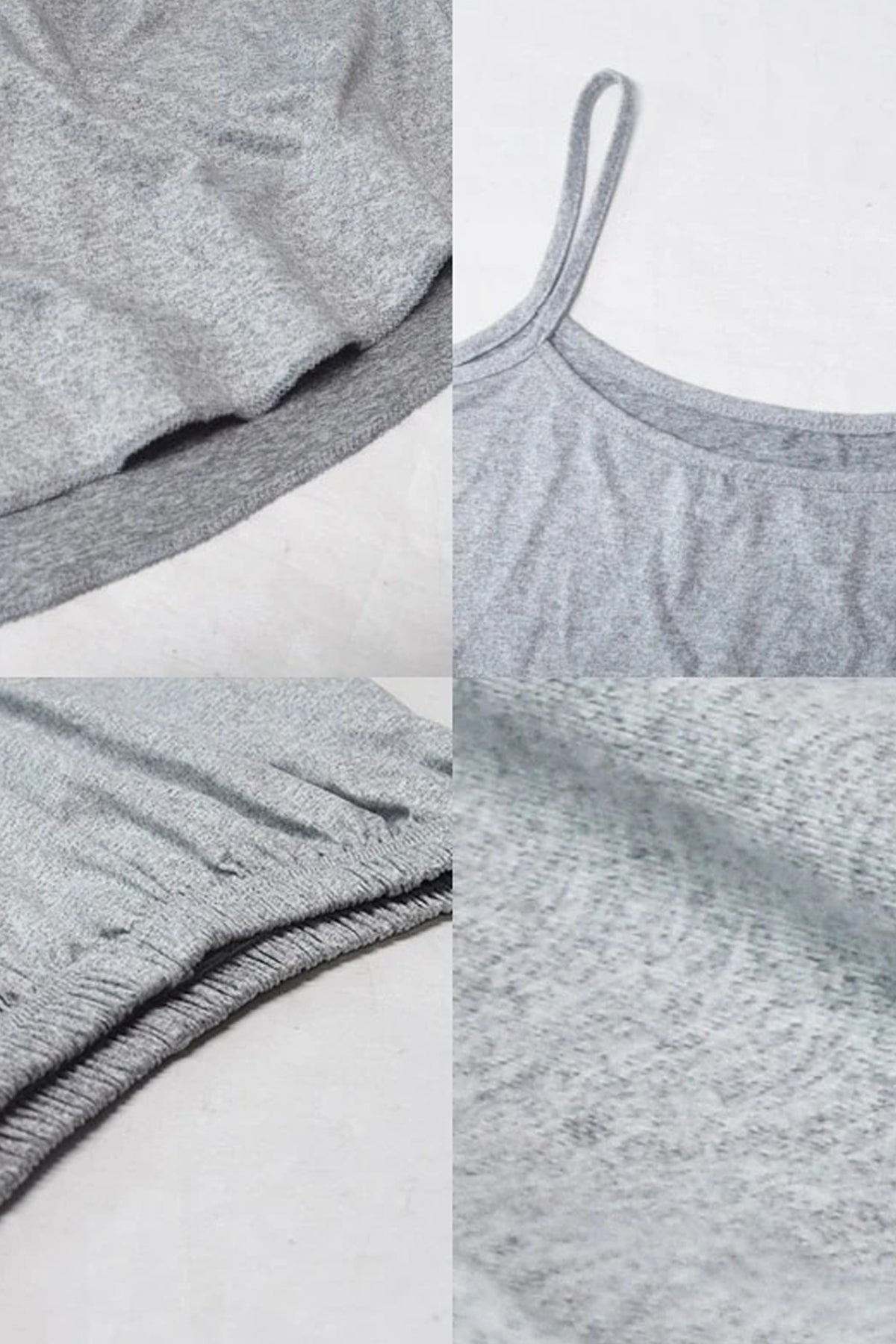 Kadın Gri Şortlu Penye Gecelik Takımı