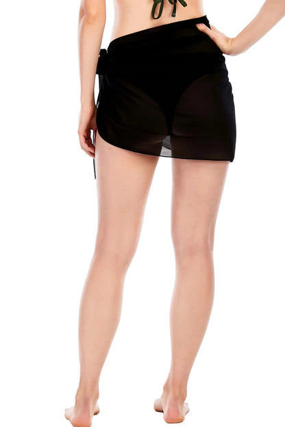 Kadın Siyah Transparan Belden Bağlamalı Pareo