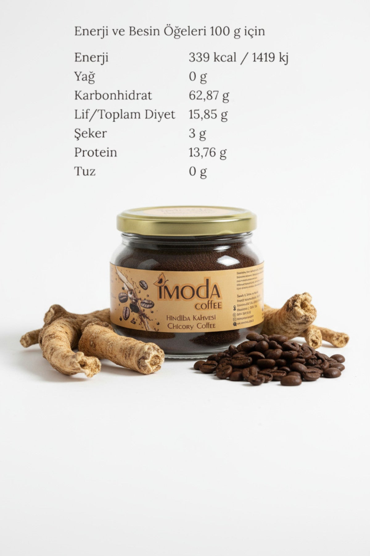 Hindiba Kahvesi 150 gr Cam Kavanoz – 60 Kullanımlık Granül Kahve, Yumuşak İçim